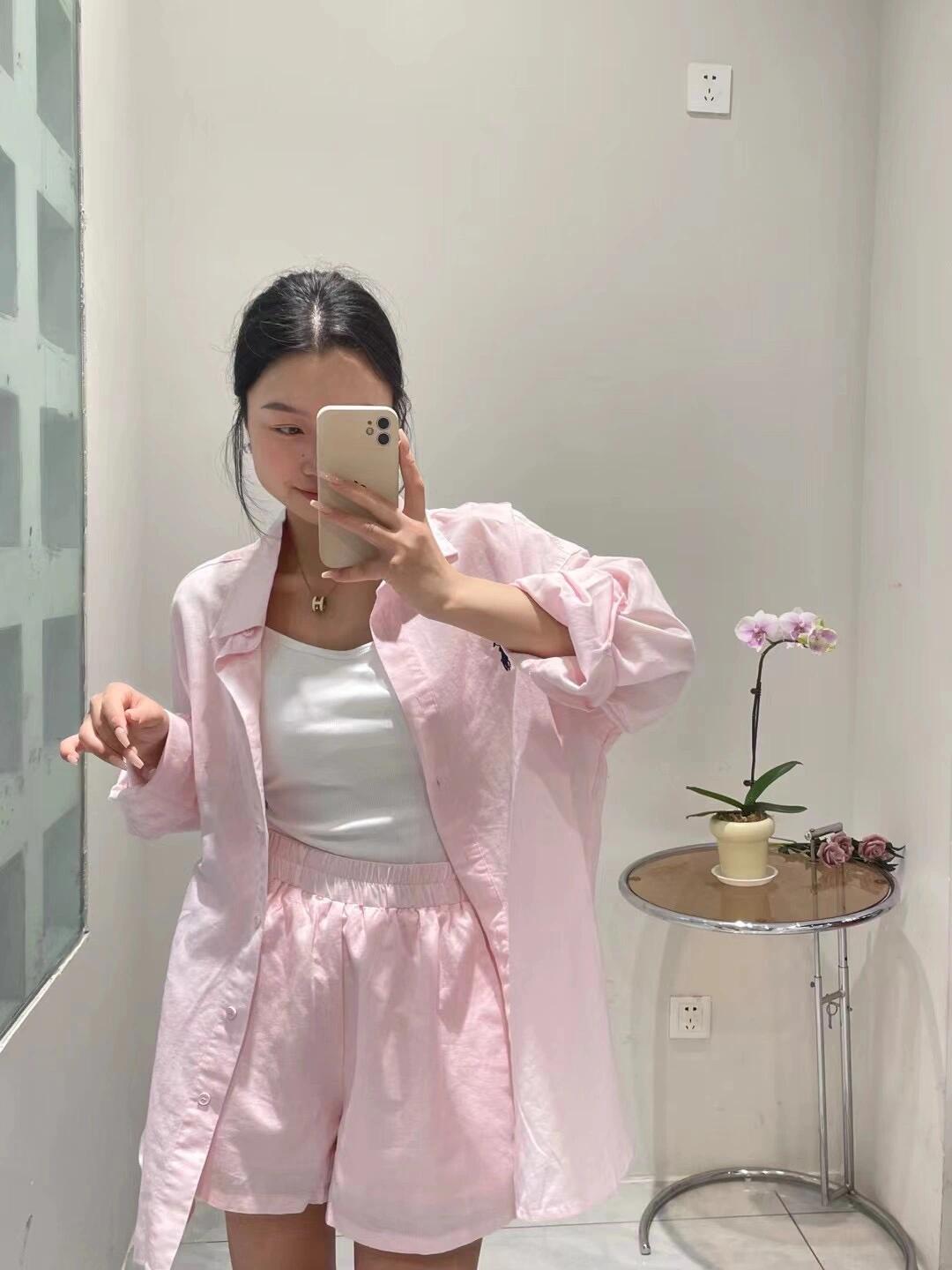 Korean Lifestyle - Camicia a maniche lunghe rosa dolce