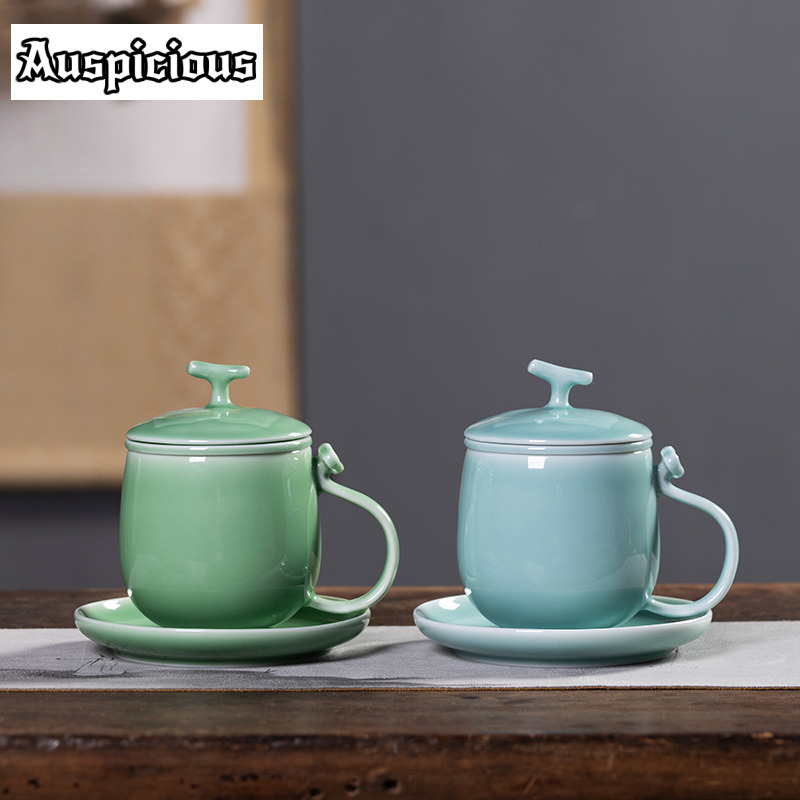 Celadon Ceramic Cup - 400ml Azure Longquan Celadon Filtro Separatore