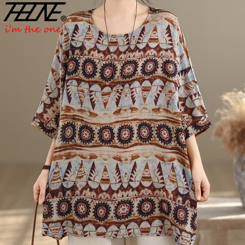 Korean Lifestyle - THHONE Blusa Estiva da Donna Taglie