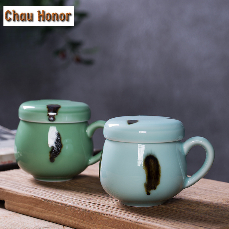 Celadon Ceramic Cup - 330ml Longquan Celadon Filtro Tè Separatore
